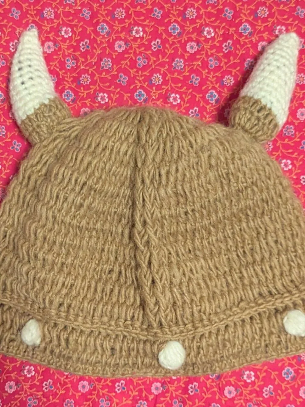 Scandi Girl Wool Viking Hat Fleece Lined‎ Knit Horns Unisex Activewear - Picture 4 of 5